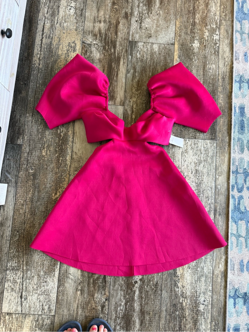 2 for $30 sale: NWT ASOS design pink scuba dress with cut out puff sleeves - 4